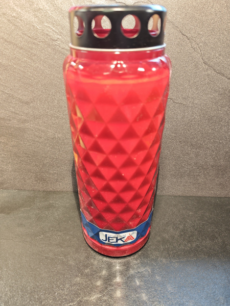 JEKA 14 Tage Premium Maxi Grablicht Prisma, Rot Grabkerze