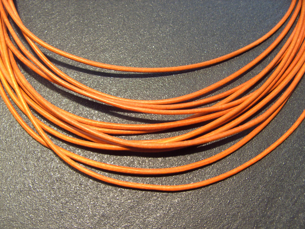 Lederband Ziege, ø 1,5 mm, L 1 m, orange