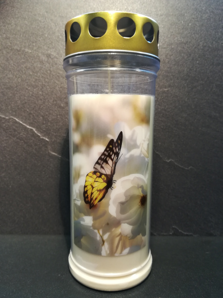 JEKA 7 Tage Grabkerze, Motiv: Schmetterling