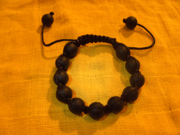 Shamballa Style Armband, Onyx matt