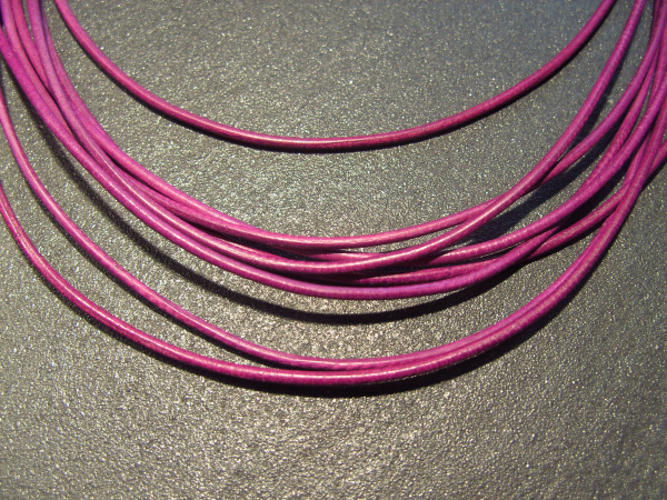 Lederband Ziege, ø 1,5 mm, L 1 m, fuchsia