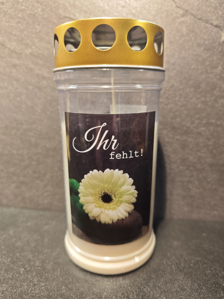 JEKA 4 Tage Grabkerze, Motiv: "Ihr fehlt"