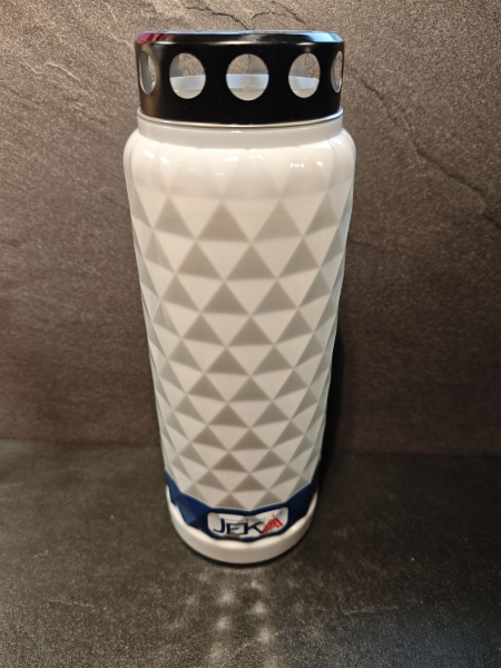 JEKA 14 Tage Premium Maxi Grablicht Prisma, Weiß Grabkerze