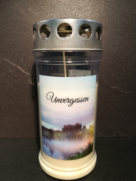 JEKA 4 Tage Grabkerze, Motiv: "Wald, Unvergessen"